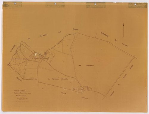 SAINT-AUBIN. - Plan révisé pour 1933 : plans du tableau d'assemblage, des sections A dite du Mesnil-Blondel, B dite de la mare au vivier et C dite du village ; plan révisé pour 1933, à jour pour 1968 (2ème édition) : plan de la section C dite du village ;