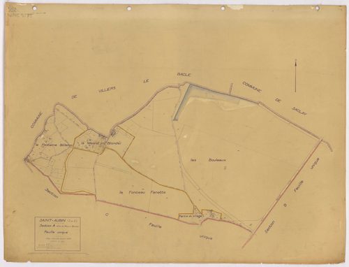SAINT-AUBIN. - Plan révisé pour 1933 : plans du tableau d'assemblage, des sections A dite du Mesnil-Blondel, B dite de la mare au vivier et C dite du village ; plan révisé pour 1933, à jour pour 1968 (2ème édition) : plan de la section C dite du village ;