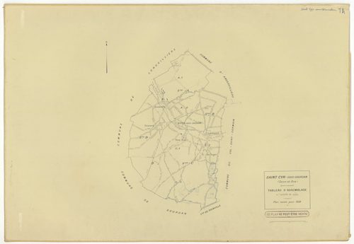 Plans minutes de conservation : SAINT-CYR-SOUS-DOURDAN : tableau d'assemblage, ech. 1/10000 (1939), sections A1, B, C1, C3, D, ech. 1/2500 (1939), sections A2, C2, ech. 1/1250 (1939), NB, papier, 105x80 [8 plans]. 