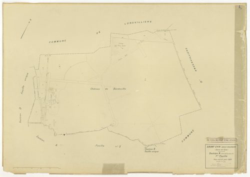 Plans minutes de conservation : SAINT-CYR-SOUS-DOURDAN : tableau d'assemblage, ech. 1/10000 (1939), sections A1, B, C1, C3, D, ech. 1/2500 (1939), sections A2, C2, ech. 1/1250 (1939), NB, papier, 105x80 [8 plans]. 
