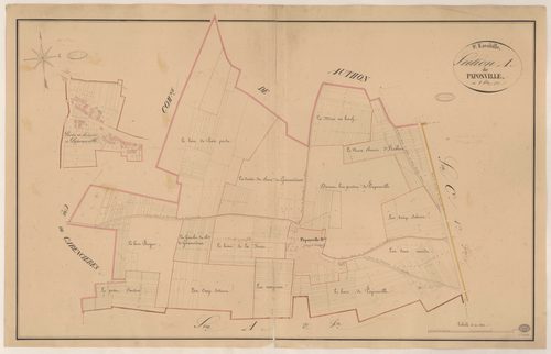 SAINT-ESCOBILLE. - Section A : Paponville, 1ère feuille. 