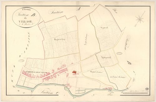 SAINT-GERMAIN-LES-ARPAJON. - Section B : Village (le), 2e feuille. 