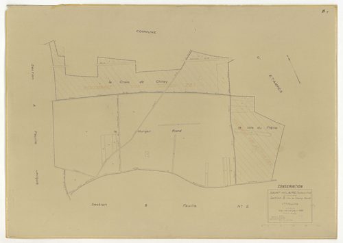 Plans minutes de conservation : SAINT-HILAIRE : tableau d'assemblage, ech. 1/10000 (1933-1968), sections A, B1, B2, ech. 1/2500 (1933), sections ZA, ZB1, ZB2, ech. 1/2000 (1959), NB, papier, 105x80 [7 plans] 