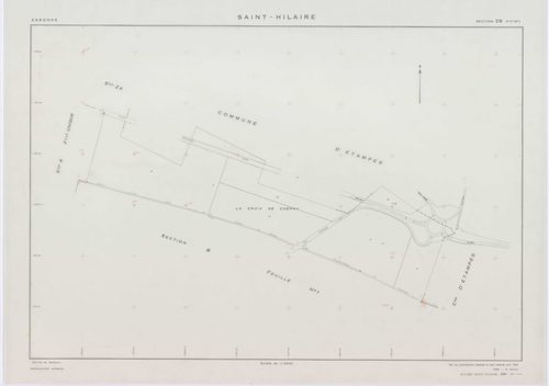 SAINT-HILAIRE, plans minutes de conservation : tableau d'assemblage, 1933, Ech. 1/10000 ; plans des sections A, B1, B2, 1933, Ech. 1/2500, sections ZA, ZB1, ZB2, 1959, Ech. 1/2000. Polyester. N et B. Dim. 105 x 80 cm [7 plans]. 