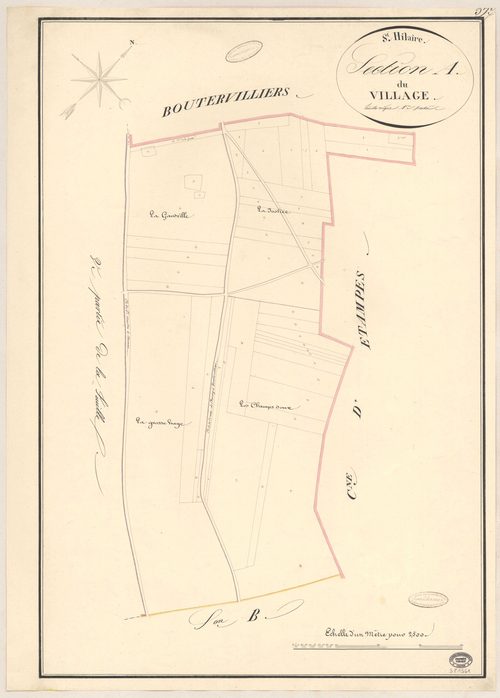 SAINT-HILAIRE. - Section A : Village (le), 1ère feuille. 