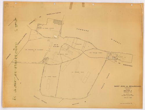 SAINT-JEAN-DE-BEAUREGARD. - Cadastre révisé pour 1932, à jour pour 1976 (2ème édition) : plans du tableau d'assemblage, des sections A (feuilles 1-2), B et C ; plan révisé pour 1932, à jour pour 1983 (3ème édition) : plans de la section A (feuilles 1-2) ;
