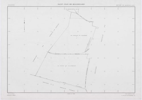 SAINT-JEAN-DE-BEAUREGARD, plans minutes de conservation : tableau d'assemblage,1932, Ech. 1/10000 ; plans des sections A1, 1932, Ech. 1/1250, sections A2, B,C, 1932, Ech. 1/2500,section ZA, 1984, Ech. 1/2000. Polyester. N et B. Dim. 105 x 80 cm [6 plans].