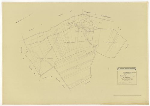 Plans minutes de conservation : SAINT-MAURICE-MONTCOURONNE : tableau d'assemblage, ech. 1/10000 (1954), sections A1, A2, A3, A4, B1, B2, C1, C3, C4, C5, C6, ech. 1/1250 (1934), sections A, B, C, D, E, F, G1, G2, H1, H2, ech. 1/2000 (1954), NB, papier, 105