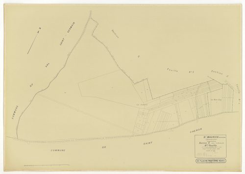 Plans minutes de conservation : SAINT-MAURICE-MONTCOURONNE : tableau d'assemblage, ech. 1/10000 (1954), sections A1, A2, A3, A4, B1, B2, C1, C3, C4, C5, C6, ech. 1/1250 (1934), sections A, B, C, D, E, F, G1, G2, H1, H2, ech. 1/2000 (1954), NB, papier, 105