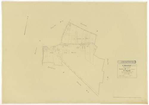 Plans minutes de conservation : SAINT-MAURICE-MONTCOURONNE : tableau d'assemblage, ech. 1/10000 (1954), sections A1, A2, A3, A4, B1, B2, C1, C3, C4, C5, C6, ech. 1/1250 (1934), sections A, B, C, D, E, F, G1, G2, H1, H2, ech. 1/2000 (1954), NB, papier, 105