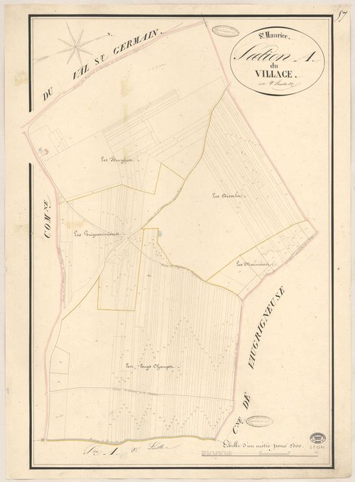 SAINT-MAURICE-MONTCOURONNE. - Section A : Village (le), 1ère feuille. 