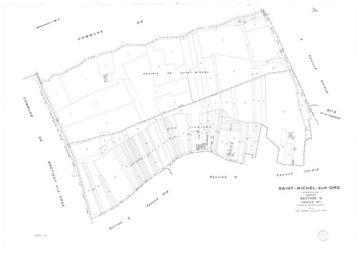 SAINT-MICHEL-SUR-ORGE. - Cadastre révisé pour 1950 : plan du tableau d'assemblage, plans de la section A, section B, section C 1ère feuille, idem 2ème feuille, section D 1ère feuille, idem 2ème feuille, section E, section F, section G, section H ; cadastr