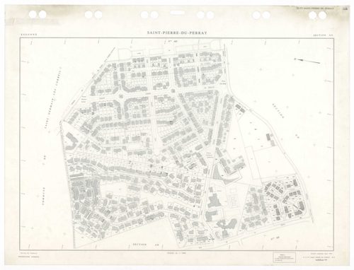 SAINT-PIERRE-DU-PERRAY, plans minutes de conservation : tableau d'assemblage,1938, Ech. 1/5000 ; plans des sections A4, A5, B1, B2, B3, 1934, Ech. 1/2500, sections ZA, ZC, ZD, ZE, 1956, Ech. 1/2000, sections AK, AL, AM, AN, 1992, Ech. 1/1000, sections AA,