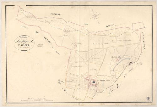 SAINT-SULPICE-DE-FAVIERES. - Section A : Saint-Sulpice, 1ère feuille. 