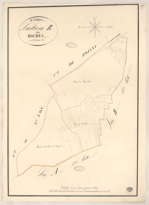 SAINT-SULPICE-DE-FAVIERES. - Section B : Roches (les), 2e feuille. 