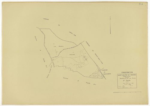 Plans minutes de conservation : SAINT-SULPICE-DE-FAVIERES : tableau d'assemblage n°1, ech. 1/10000 (1933), section B2, ech. 1/2500 (1933), sections A2, B1, ech. 1/1250 (1933) ; tableau d'assemblage n°2, ech. 1/10000 (1933-1936), section A3, ech. 1/2500 (1