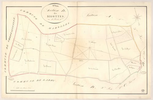 SAINT-VRAIN. - Section D : Bigottes (les), 1ère feuille. 