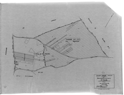 SAINT-VRAIN. - Cadastre révisé pour 1941 : plan du tableau d'assemblage, plans de la section A le Village 1ère feuille, idem 2ème feuille, idem 3ème feuille, section B Parc de Saint-Vrain 1ère feuille, idem 2ème feuille, idem 3ème feuille, section C la Va