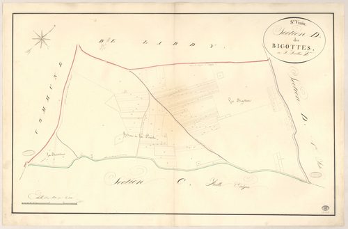 SAINT-VRAIN. - Section D : Bigottes (les), 2e feuille. 