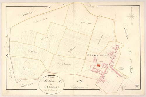 SAINT-VRAIN. - Section A : Village (le), 3e feuille. 