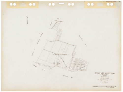 SAULX-LES-CHARTREUX, plans minutes de conservation : tableau d'assemblage,1962, Ech. 1/10000 ; plans des sections Au, Bu, Eu, Fu, Hu, Iu, Ou, G1, G2, 1962, Ech. 1/1250, sections AB, AC, AD, AE, AH, AI, AK, AL, AM, AN, AO, ZA, ZB, ZC, ZD, ZE, ZH, ZI, ZK, Z