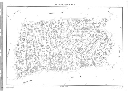 SAVIGNY-SUR-ORGE. - Partie ancienne de la section AB de Morsang-sur-Orge acquise pour 1961 : plans de la section AB, section AC ; partie ancienne de la section AB d'Epinay-sur-Orge renouvelé en 1957 acquise pour 1962 : plans de la section AD, section AE ;