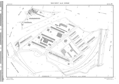 SAVIGNY-SUR-ORGE. - Partie ancienne de la section AB de Morsang-sur-Orge acquise pour 1961 : plans de la section AB, section AC ; partie ancienne de la section AB d'Epinay-sur-Orge renouvelé en 1957 acquise pour 1962 : plans de la section AD, section AE ;