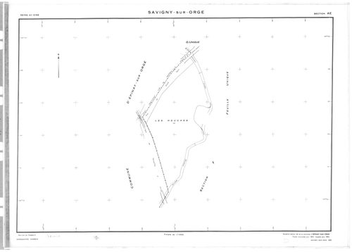 SAVIGNY-SUR-ORGE. - Partie ancienne de la section AB de Morsang-sur-Orge acquise pour 1961 : plans de la section AB, section AC ; partie ancienne de la section AB d'Epinay-sur-Orge renouvelé en 1957 acquise pour 1962 : plans de la section AD, section AE ;