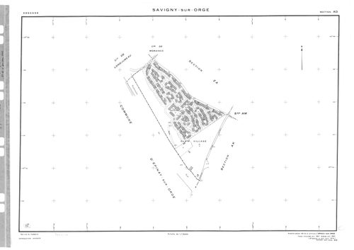 SAVIGNY-SUR-ORGE. - Partie ancienne de la section AB de Morsang-sur-Orge acquise pour 1961 : plans de la section AB, section AC ; partie ancienne de la section AB d'Epinay-sur-Orge renouvelé en 1957 acquise pour 1962 : plans de la section AD, section AE ;