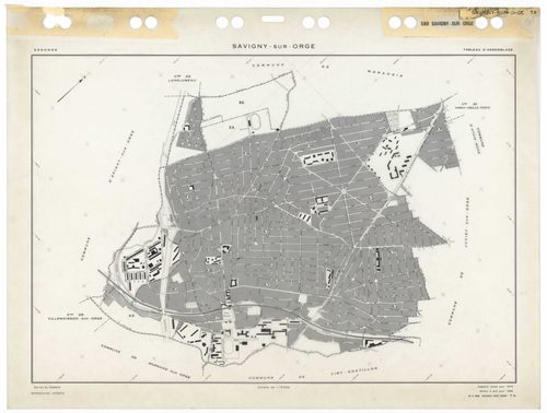 SAVIGNY-SUR-ORGE, plans minutes de conservation : tableau d'assemblage,1970, Ech. 1/5000 ; plans des sections AD, 1970, Ech. 1/2000, sections AB, AC, AE, AH, AI, AK, AL, AM, AN, AO, AP, AR, AS, AT, AV, AW, AX, AY, AZ, BC, BD, 1970, Ech. 1/1000, section BE