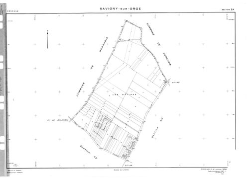SAVIGNY-SUR-ORGE. - Partie ancienne de la section AB de Morsang-sur-Orge acquise pour 1961 : plans de la section AB, section AC ; partie ancienne de la section AB d'Epinay-sur-Orge renouvelé en 1957 acquise pour 1962 : plans de la section AD, section AE ;