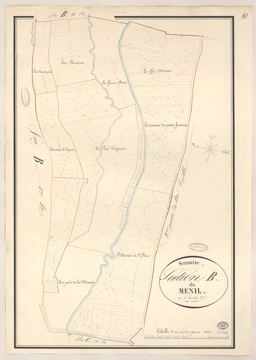 SERMAISE. - Section B : Ménil (le), 5e feuille. 