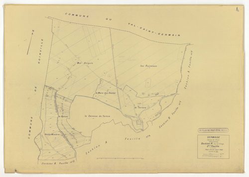 Plans minutes de conservation : SERMAISE : tableau d'assemblage, ech. 1/10000 (1936-1959), sections A1, A3, A4, B3, B4, C1, C2, C3, D1, D5, D9, E1, E2, E3, ech. 1/1250 (1936), section A2, ech. 1/2500 (1936) ; section B2, ech. 1/1250 (1936-1940) ; section 