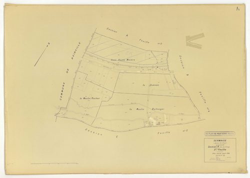 Plans minutes de conservation : SERMAISE : tableau d'assemblage, ech. 1/10000 (1936-1959), sections A1, A3, A4, B3, B4, C1, C2, C3, D1, D5, D9, E1, E2, E3, ech. 1/1250 (1936), section A2, ech. 1/2500 (1936) ; section B2, ech. 1/1250 (1936-1940) ; section 