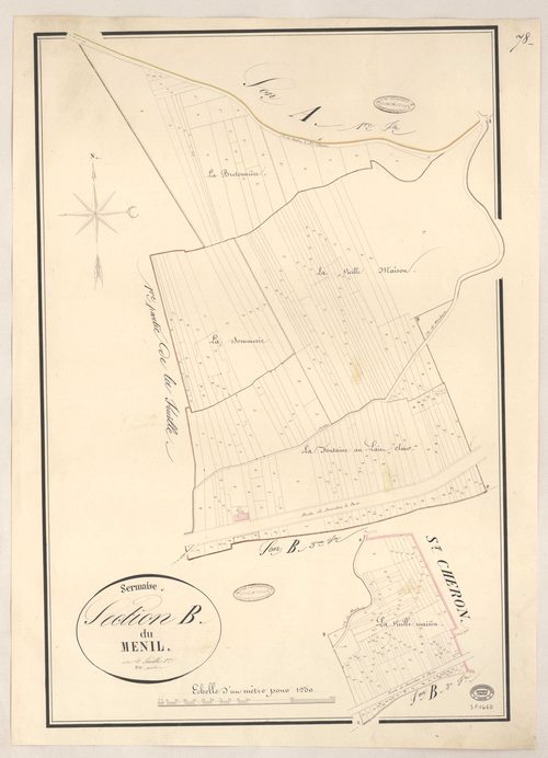 SERMAISE. - Section B : Ménil (le), 2e feuille. 