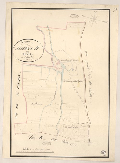 SERMAISE. - Section B : Ménil (le), 3e feuille. 