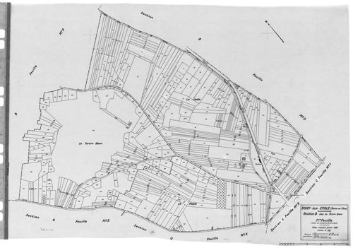 SOISY-SUR-ECOLE. - Cadastre révisé pour 1936 : plans de la section A le Gazon 2ème feuille, section B Tertre Blanc 1ère feuille, idem 2ème feuille, section C le Village 1ère feuille, idem 2ème feuille, section D Rimflet 1ère feuille, idem 2ème feuille, se