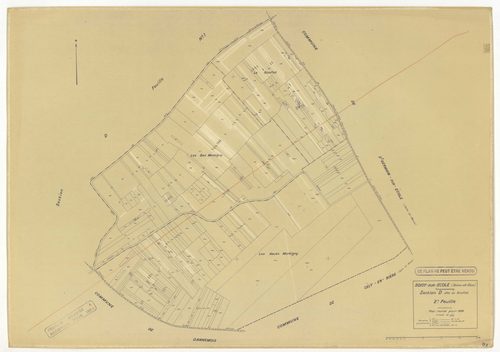 Plans minutes de conservation : SOISY-SUR-ECOLE : tableau d'assemblage ech. 1/10000 (1936-1964), D2, G4, ech. 1/1250 (1936), sections B3, E, F, ech. 1/2500 (1936) ; section C3, ech. 1/1250 (1936-1953) ; sections A2, B1, B2, C1, C2, D1, D2, F, G2, G3, H, I