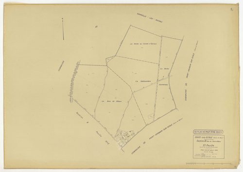 Plans minutes de conservation : SOISY-SUR-ECOLE : tableau d'assemblage ech. 1/10000 (1936-1964), D2, G4, ech. 1/1250 (1936), sections B3, E, F, ech. 1/2500 (1936) ; section C3, ech. 1/1250 (1936-1953) ; sections A2, B1, B2, C1, C2, D1, D2, F, G2, G3, H, I