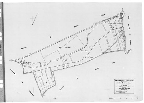 SOISY-SUR-ECOLE. - Cadastre révisé pour 1936 : plans de la section A le Gazon 2ème feuille, section B Tertre Blanc 1ère feuille, idem 2ème feuille, section C le Village 1ère feuille, idem 2ème feuille, section D Rimflet 1ère feuille, idem 2ème feuille, se