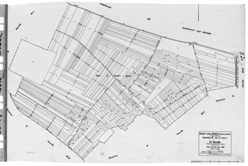 SOISY-SUR-ECOLE. - Cadastre révisé pour 1936 : plans de la section A le Gazon 2ème feuille, section B Tertre Blanc 1ère feuille, idem 2ème feuille, section C le Village 1ère feuille, idem 2ème feuille, section D Rimflet 1ère feuille, idem 2ème feuille, se