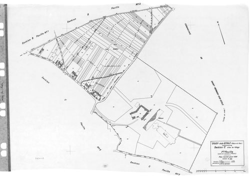 SOISY-SUR-ECOLE. - Cadastre révisé pour 1936 : plans de la section A le Gazon 2ème feuille, section B Tertre Blanc 1ère feuille, idem 2ème feuille, section C le Village 1ère feuille, idem 2ème feuille, section D Rimflet 1ère feuille, idem 2ème feuille, se