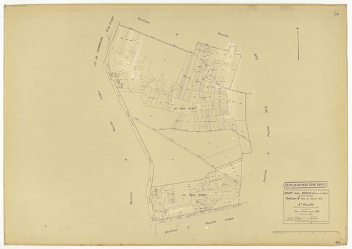 Plans minutes de conservation : SOISY-SUR-ECOLE : tableau d'assemblage ech. 1/10000 (1936-1964), D2, G4, ech. 1/1250 (1936), sections B3, E, F, ech. 1/2500 (1936) ; section C3, ech. 1/1250 (1936-1953) ; sections A2, B1, B2, C1, C2, D1, D2, F, G2, G3, H, I