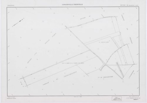 CONGERVILLE-THIONVILLE, plans minutes de conservation : tableau d'assemblage,1951, Ech. 1/10000 ; plans des sections 173X, Z, 1951, Ech. 1/2000, section 173 Z2, 1951, Ech. 1/1000, section ZA, 1991, Ech. 1/2000, sections ZB, ZC, ZD, ZE, ZH, ZI, ZK, 1994, E