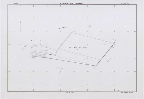 CONGERVILLE-THIONVILLE, plans minutes de conservation : tableau d'assemblage,1951, Ech. 1/10000 ; plans des sections 173X, Z, 1951, Ech. 1/2000, section 173 Z2, 1951, Ech. 1/1000, section ZA, 1991, Ech. 1/2000, sections ZB, ZC, ZD, ZE, ZH, ZI, ZK, 1994, E
