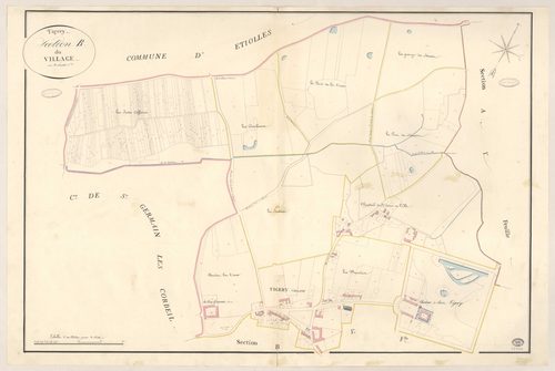 TIGERY. - Section B : Village (le), 1ère feuille. 
