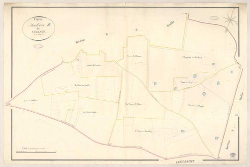 TIGERY. - Section B : Village (le), 2e feuille. 