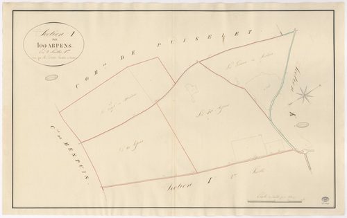 VALPUISEAUX. - Section I : 100 arpents, 1ère feuille. 