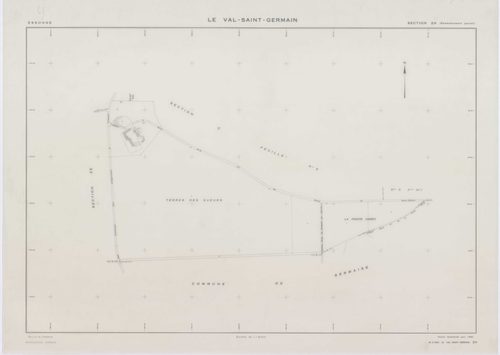 VAL-SAINT-GERMAIN (LE), plans minutes de conservation : tableau d'assemblage,1938, Ech. 1/10000 ; plans des sections A1, A2, B1, C1, C3, 1938, Ech. 1/2500, sections A3, B2, C2, 1938, Ech. 1/1250, sections ZA, ZB, ZC, ZD, ZE, ZH, 1982, Ech. 1/2000, section