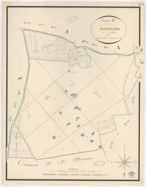 VAUGRIGNEUSE. - Section C : Fontaine (la), 1ère feuille. 